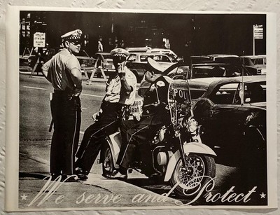 Chicago Cop Flips Bird 1968 Poster   Vintage Protest Art 12x18 16x24 24x36