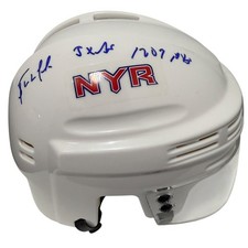 Bernie Nicholls Signed Rangers Mini Helmet w/ 3x AS + 1209 PTS JSA Witness COA