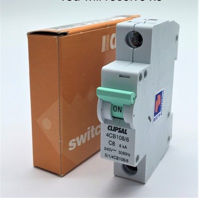 Clipsal 4CB108/6 8A 1P 6kA Miniature Circuit Breaker 1 Pole 240V 50/60Hz x4
