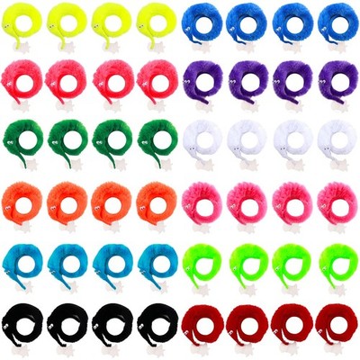 KIMOBER 48PCS Magic Worms Toys,12 Color Wiggly Fuzzy Worm on Medium 