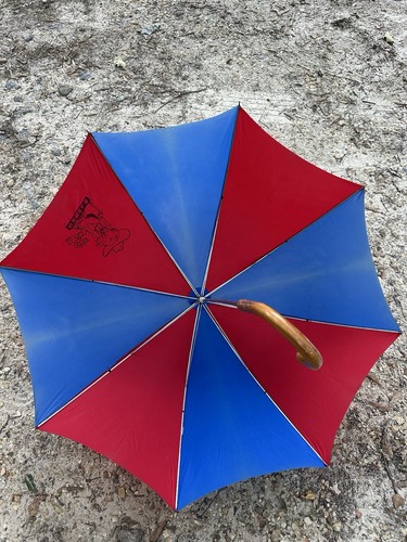 RARO OMBRELLO VINTAGE ANNI 80 OLE MISS REBELS NCAA VECCHIO LOGO SBIADITO LEGNO INDOSSATO NCAA VINTAGE - Foto 7 di 9