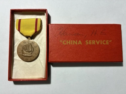 WW2 US NAVY CHINA CAMPAIGN MEDAL USA MILITARY UNITED STATES WORLD WAR II W/ BOX