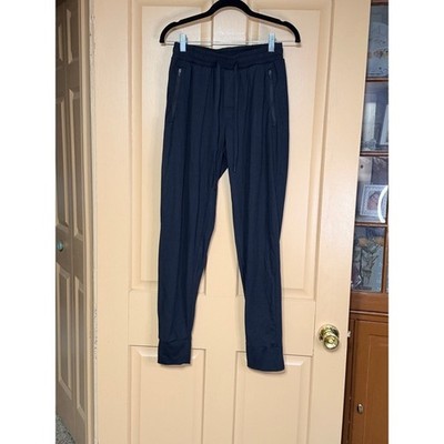 LEG3ND Mens Athletic Jogger Pants Black Drawstring Zipper Pockets Small