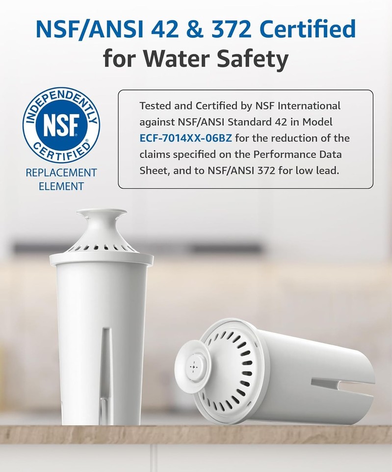 FilterLogic NSF Certified Pitcher Water Filter, Replacement for Mavea ...