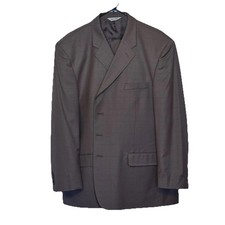 Linea Uomo Men  s 48 Wool Blazer Jacket 43x27 Pants Brown 3 Button Suit