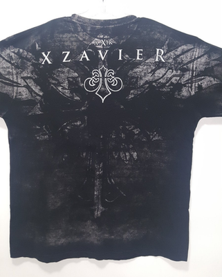 XZAVIER AXR Rock & Roll Royalty Black With Rhinestone T Shirt Size