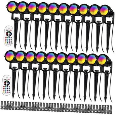  12W RGB Color Changing Landscape Lights Low Voltage LED Landscape Lighting 