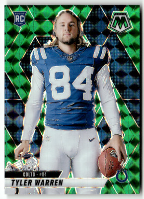 Panini NFL Mosaic 2025 No. 281 Tyler Warren Rookie Variation Green Mosaic Prizm