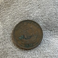 1939 George VI  British Half Penny Coin. 1/2d