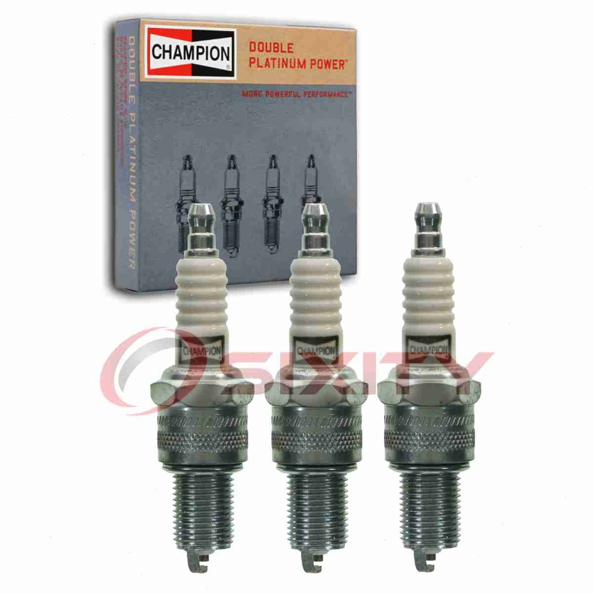 3 pc Champion Double Platinum Spark Plugs for 1987-1992 Chevrolet Sprint sa