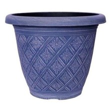 Round 33cm Plant Pot 11L Woven Flower Outdoor Garden Decor Weatherproof Planter