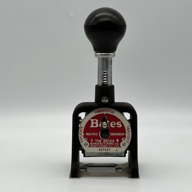 Vintage Bates Numbering Machine 6 Wheels Style E Automatic Numerical Stamper