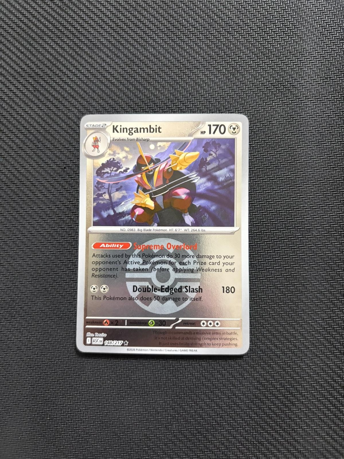 Kingambit (Quick Ball) 148/217 Rare Ascended Heroes Pokemon Reverse Holo NM