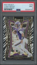 2024 Select Suite Level Zebra Prizm #342 J.J. McCarthy RC Rookie Mint PSA 9