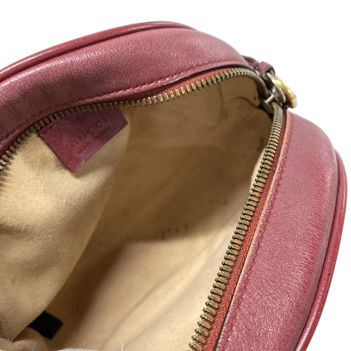 Gucci GG Marmont Round Mini Shoulder Bag Shoulder Bag 550154 Red Leather - Picture 7 of 15