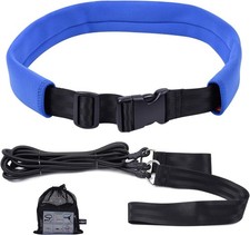 Swim Training Belt 2M Swim Bungee Cords Resistance Band Swim Tether Harness Blue