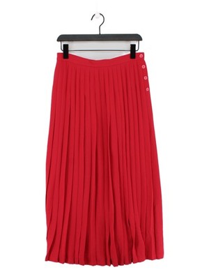 Jaeger Damen Midi Rock UK 14 Rot 100% Polyester Midi Plissee