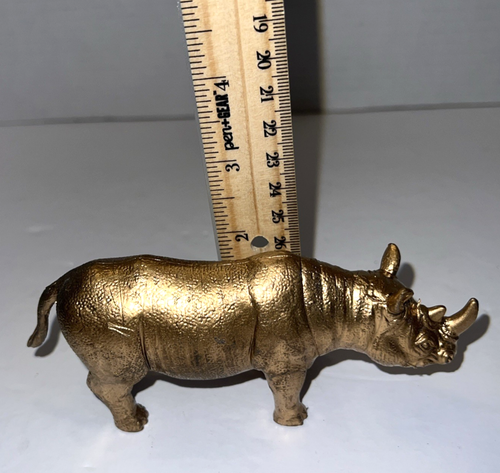African Safari Animal Bronze Gold Tone Plastic Zoo Animals L3-6”Tall Set of 8 - Picture 7 of 15