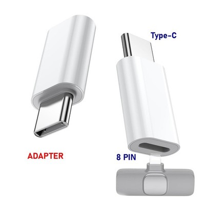 2x Adapter 8 Pin zu USB Typ C Stecker USB C to 8Pin Connector Adapter Weiss  
