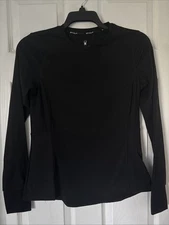 Spyder Active Performance Long Sleeve Top Pullover Thumbholes Zip Pockets Size M