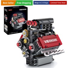 V8 Engine Building Set,V8 Engine Model kit that Run,Build Your Own STEM Mini ...