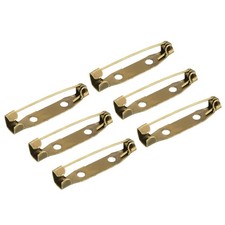 50Pcs Safety Bar Pins 30mm Brooch Clasp Pin Backs for ID Badges, Bronze Tone