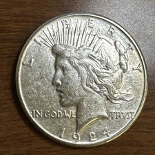 1924-S Peace Silver Dollar XF Details - Cleaned