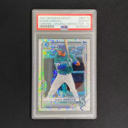 2021 Bowman Draft Edwin Arroyo 1st Chrome Sparkle Refractor PSA 10 Reds SP