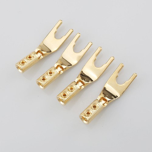 8PCS Speaker Spade Connectors,Screw Locking Connector Fork Spade Plug 45 Degree - Picture 25 of 35