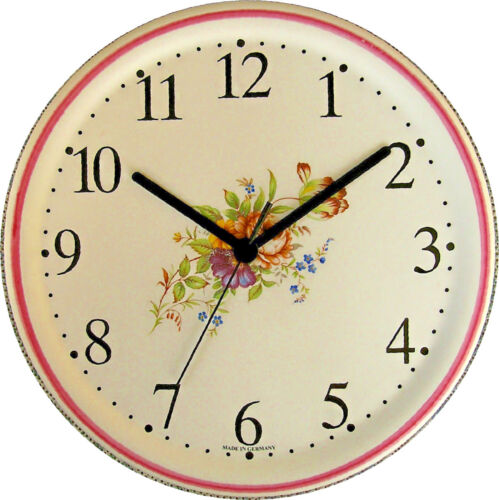 150828 Artline horloge de salon jardin anglais bouquet de fleurs bord rose montre à quartz - Photo 1 sur 1
