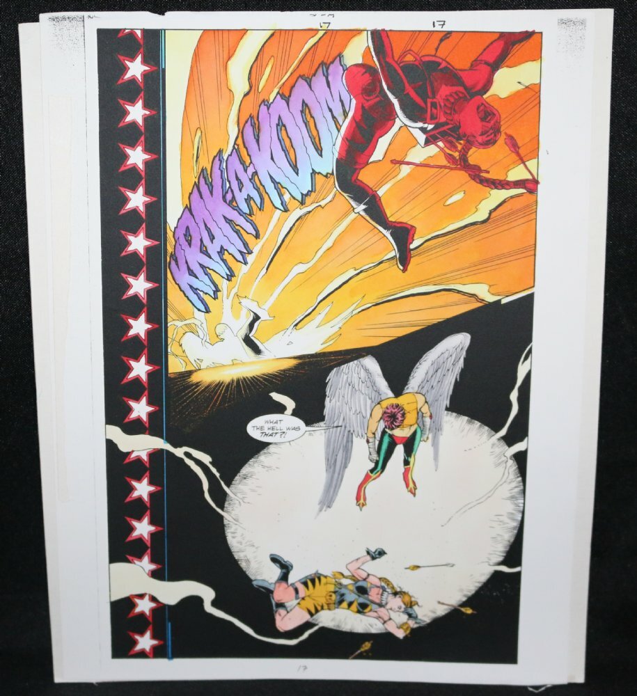 JSA #17 Color Guide Art Hawkgirl beats Artemis Crock by