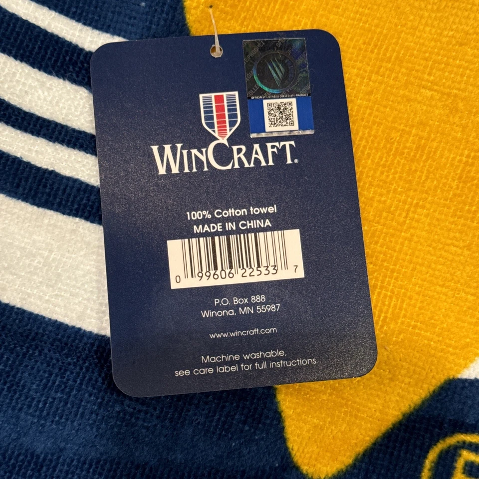 Toalla de playa NCAA West Virginia Mountaineers logotipo vertical nombre 30"x60" WinCraft Foto 3 de 3