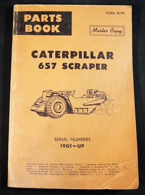 Caterpillar CAT 657 Tractor Scraper Parts Manual Book Catalog S/N 19G OEM