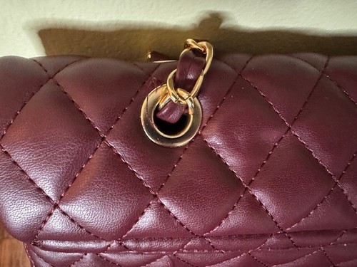 Badgley Mischka Quilted Messenger Bag Plum Color NWT - Picture 14 of 24
