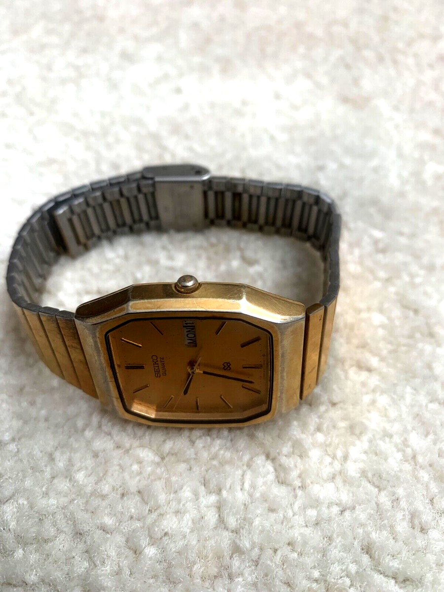 Seiko 8123-5189 rare octogonal vintage quartz gold plated men's