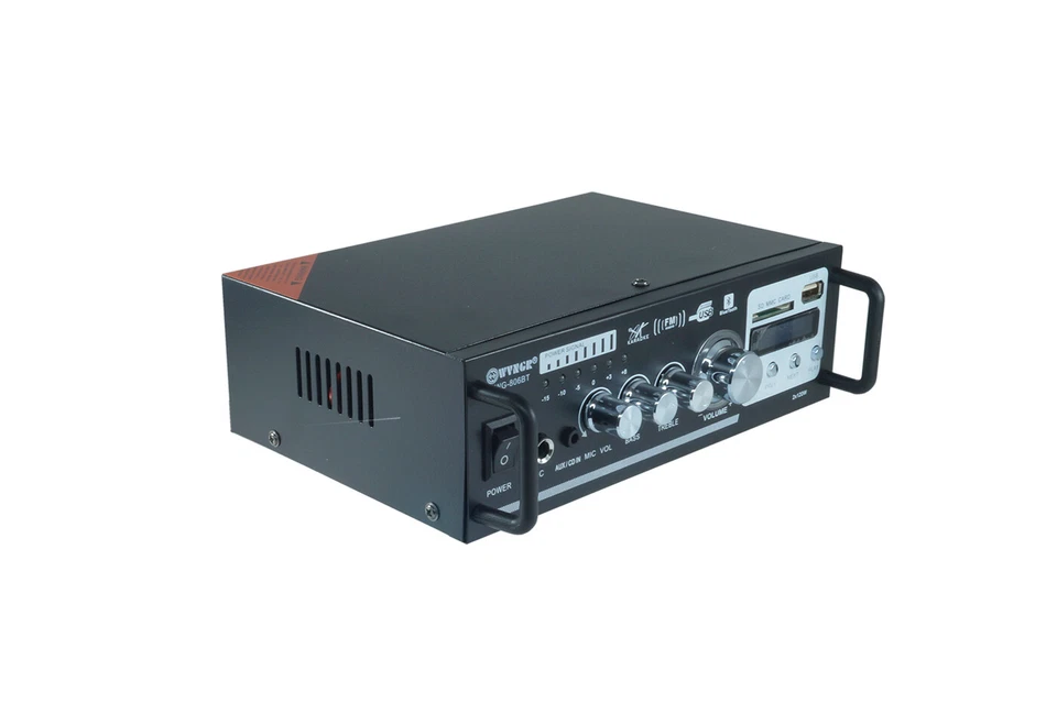 Amplificatore audio stereo 2 canali 2 bluetooth usb sd mp3 karaoke wg-806bt - Immagine 2 di 4