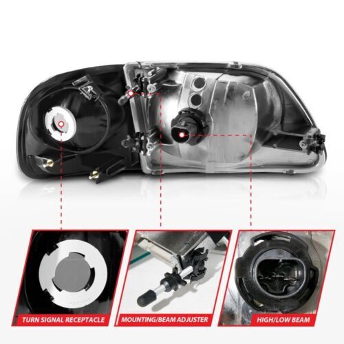 ANZO Crystal Headlight Set Black | Lincoln Navigator (03-06) (111045)