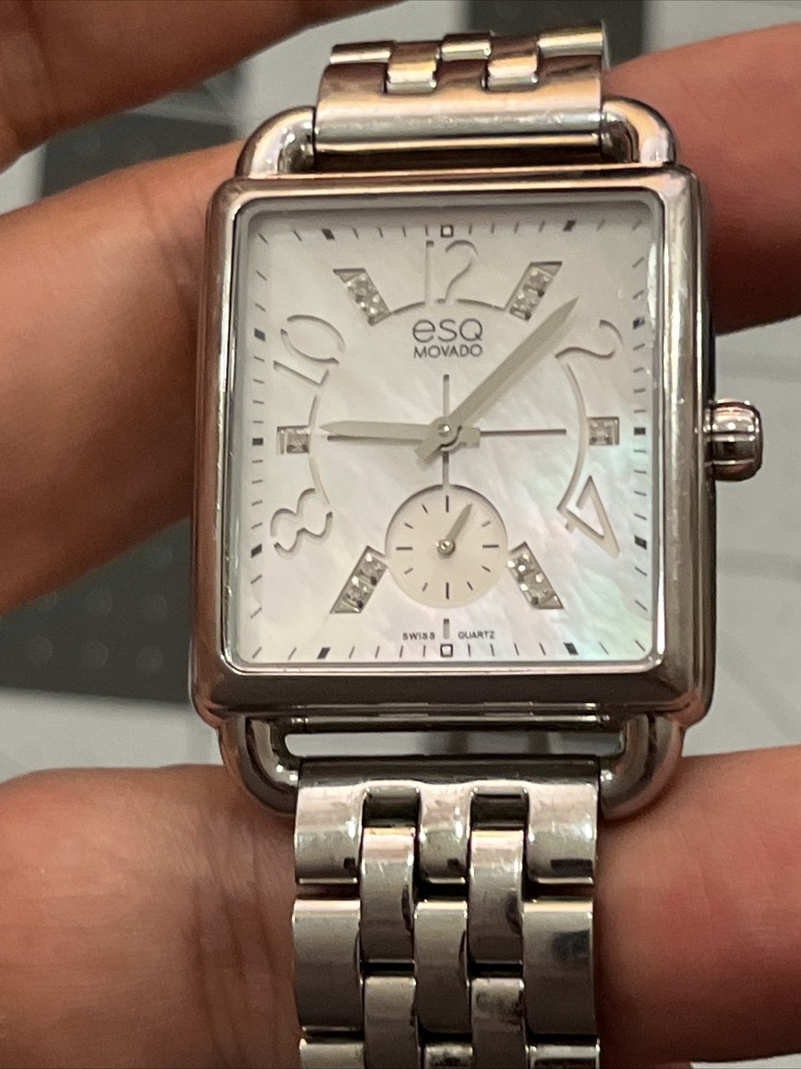 Vintage ESQ E5147 Ladies\' 25mm Crystal Accent Stainless Steel Watch. New Batt Vintage ESQ Swiss Women main image 3