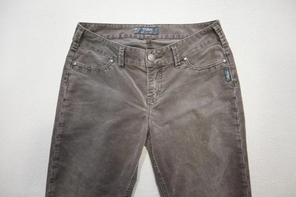 Silver Denim Brown Corduroy Pants Stretch Skinny Taper Flat Womens Size 29 x 31 - Image 4 of 4