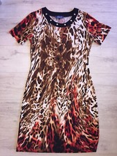 Kleid Damenkleid Sommerkleid Gr. 40 Julie C. braun beige rot gemustert Neuwertig