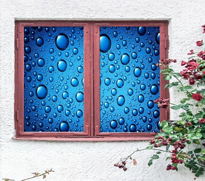3D Blue Water O626 Window Film Print Sticker Cling Stained Glass UV Block Am