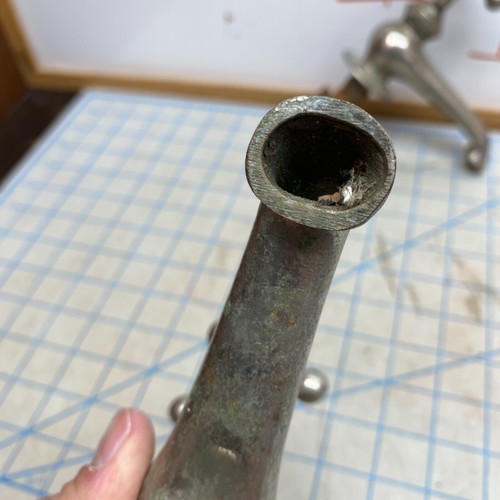 Set Of Antique Hot & Cold Bathroom Sink Faucet Spouts Distressed - Picture 10 of 22