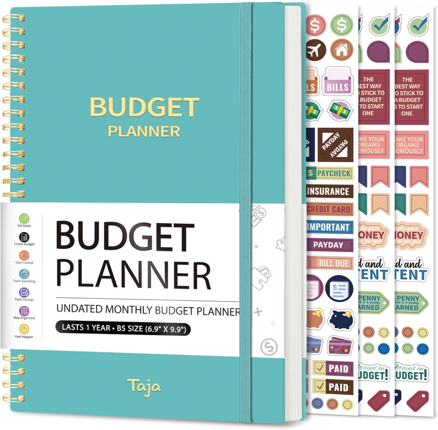 Budget Planner - Monthly Budget Book with Expense Tracker Notebook, Undated Bill