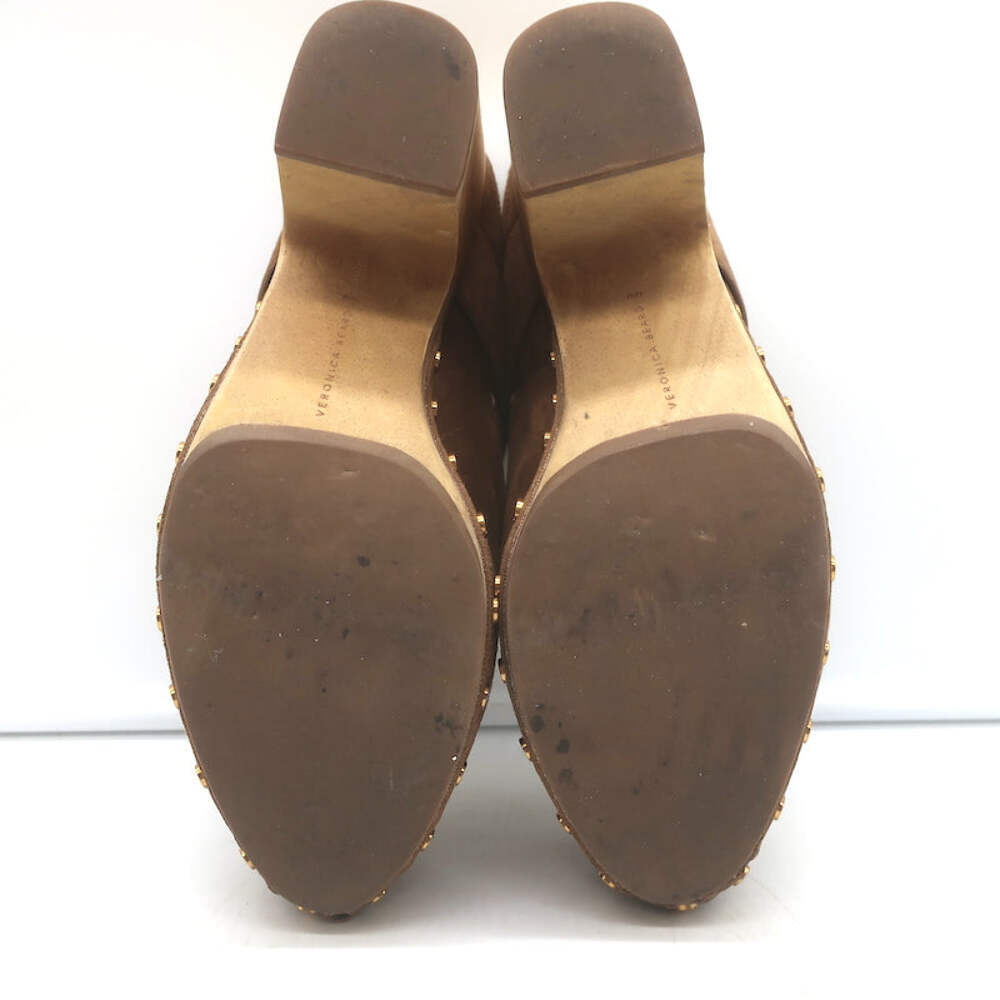 Veronica Beard Dacey Platform Clogs Brown Suede S… - image 18