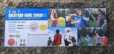 5 in 1 Backyard Game Combo Set Volleyball Badminton Torpedo Football & More NEW