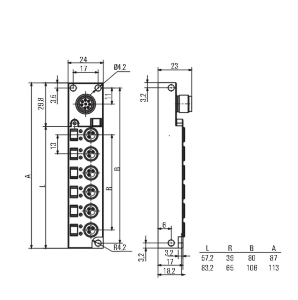 Weidmuller 182873 0000 SAI Passive SAI-6-S EP M8 L SLIM LINE M8 with 35" cable   - Image 4 of 4