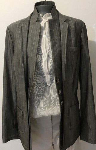 Paule Ka Business Tailored Blazer Grey With Pinstripes Size : Fr 42, Uk 14 - Picture 10 of 14