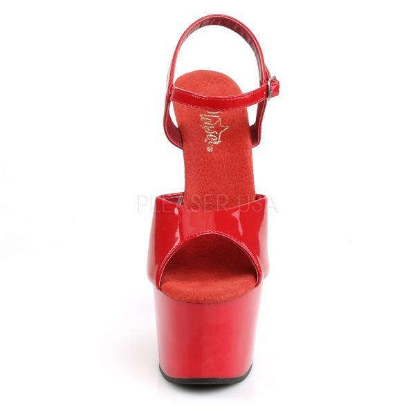 Pleaser Sexy Exotic Dancing Red Sandal Platforms 7