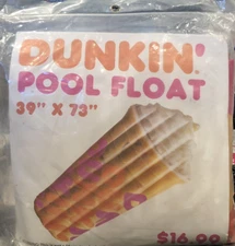 Dunkin Donuts Iced Coffee Coolata Pool Float New Inflatable 39” x 73” 😎 SEALED