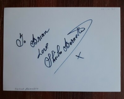 Sheila Bernette ''Candid Camera'' ''The Good Old Days'' Personally Signed Card AFTAL